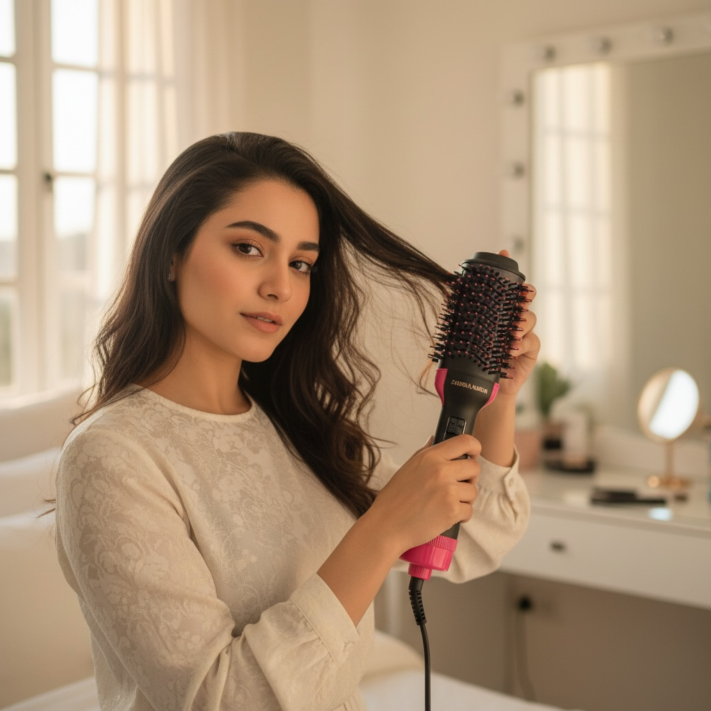 One Step Hot Air Brush for Women – Dryer, Straightener & Volumizer in 1 (Pakistan)