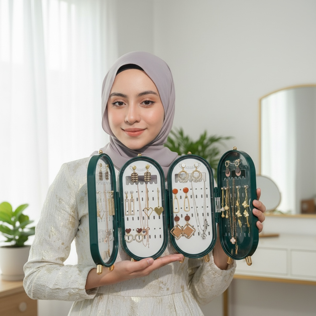 Folding Screen Jewelry Box – Space Saving Foldable Organizer for Women in Pakistan