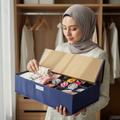 Foldable Fabric Organizer Container – Multi-Compartment Closet Storage Box with Lid