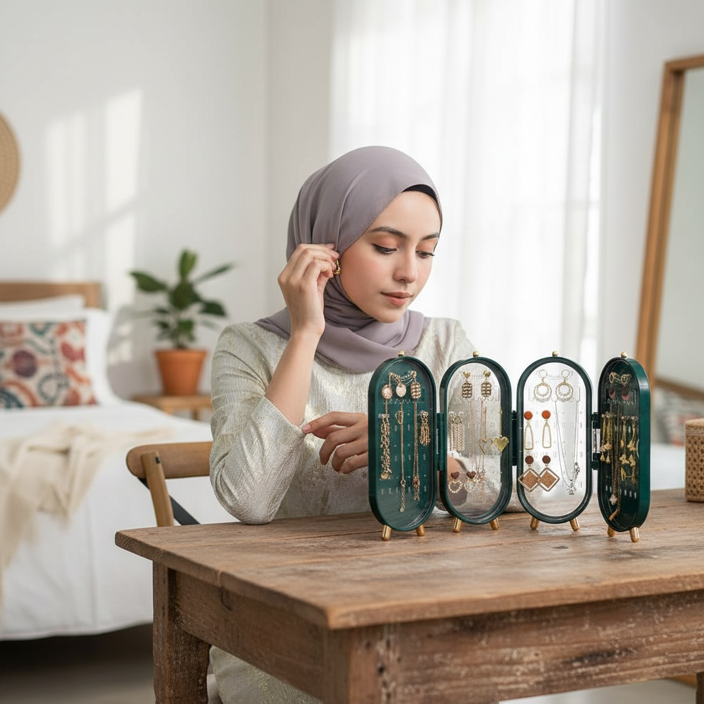 Folding Screen Jewelry Box – Space Saving Foldable Organizer for Women in Pakistan