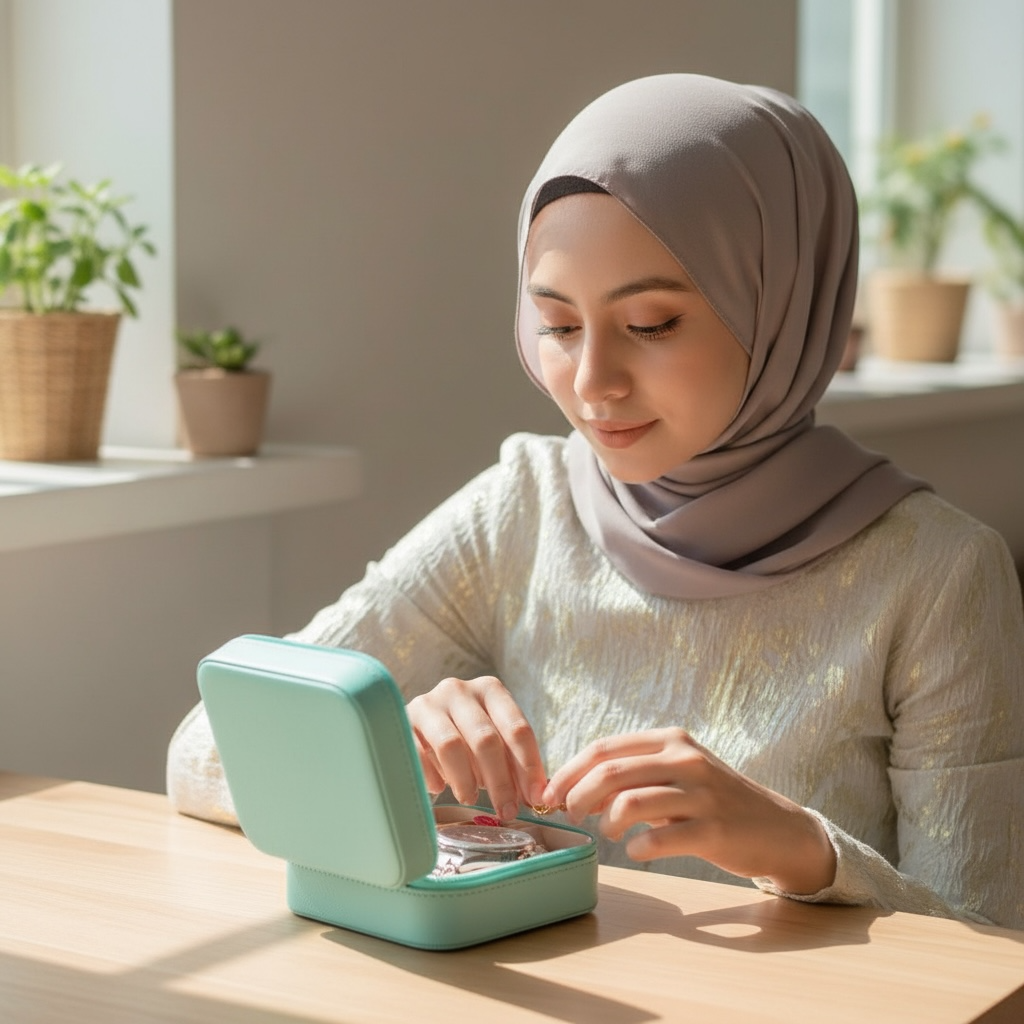 Compact Travel Jewelry Box – Portable Organizer for Rings, Earrings & Necklaces