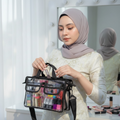 Transparent Cosmetic Storage Bag with Shoulder Strap – Large Travel Makeup Organizer