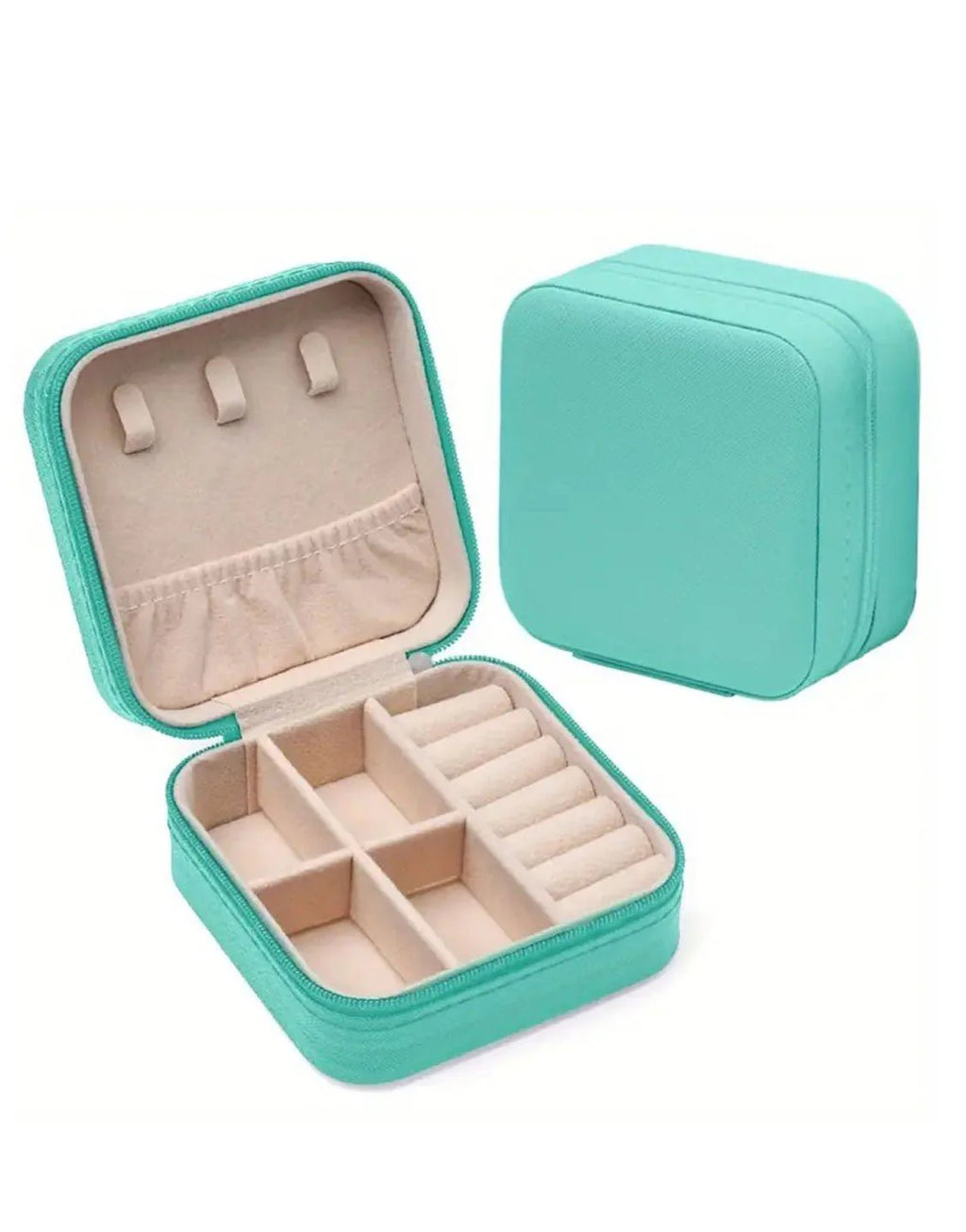Compact Travel Jewelry Box – Portable Organizer for Rings, Earrings & Necklaces