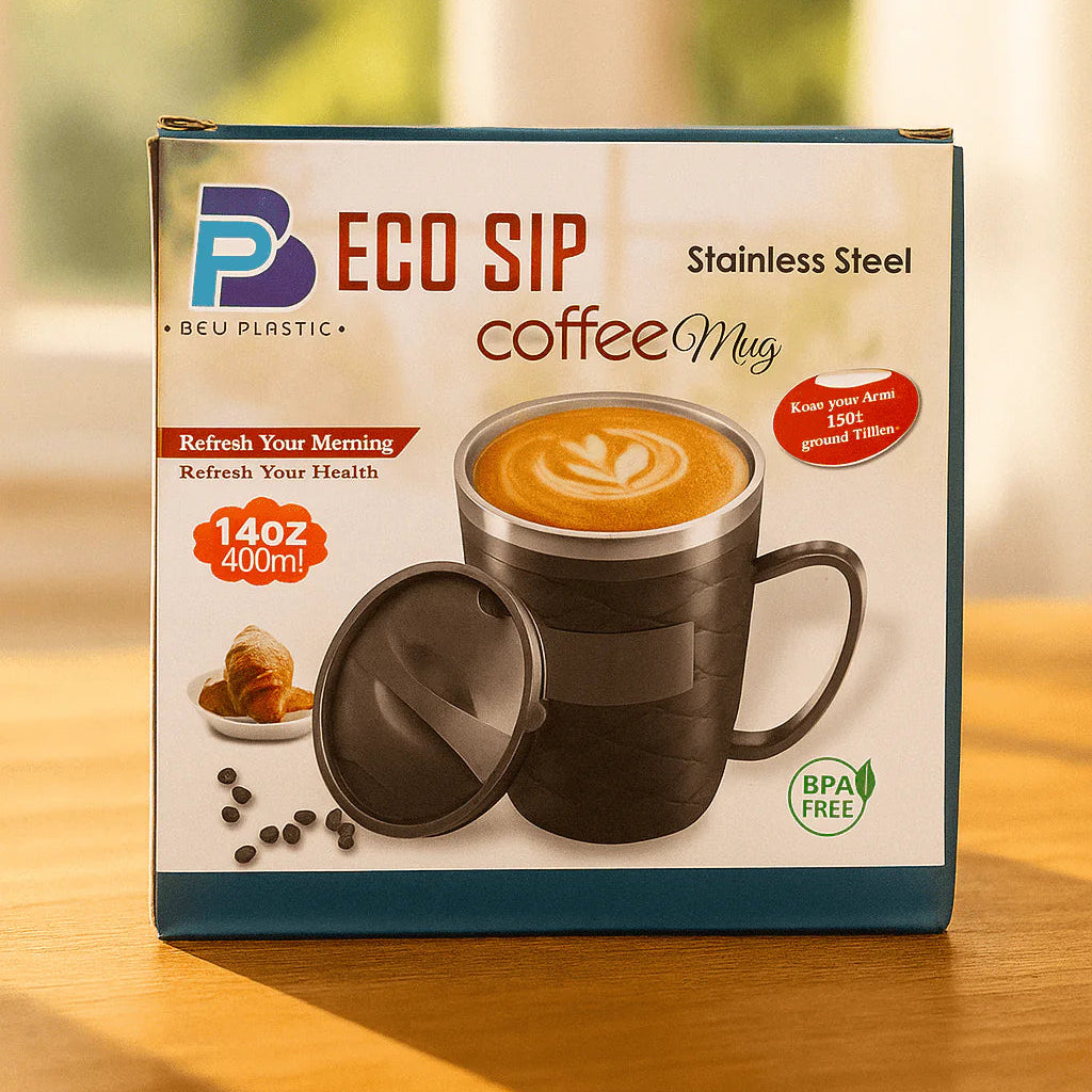 ECO SIP Stainless Steel Coffee Mug – 400ml Insulated Cup Pakistan
