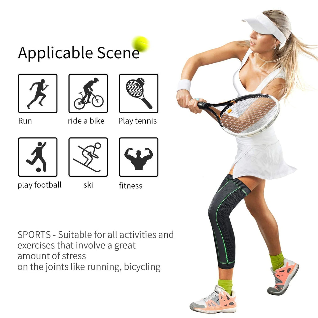 Full Leg Compression Sleeves – Knee Support & Muscle Recovery Brace (Pair)