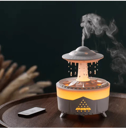 Mushroom Air Humidifier – LED Rain Cloud Aromatherapy Diffuser