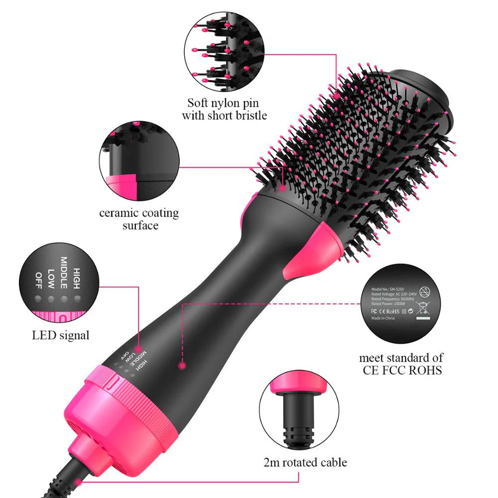 One Step Hot Air Brush for Women – Dryer, Straightener & Volumizer in 1 (Pakistan)