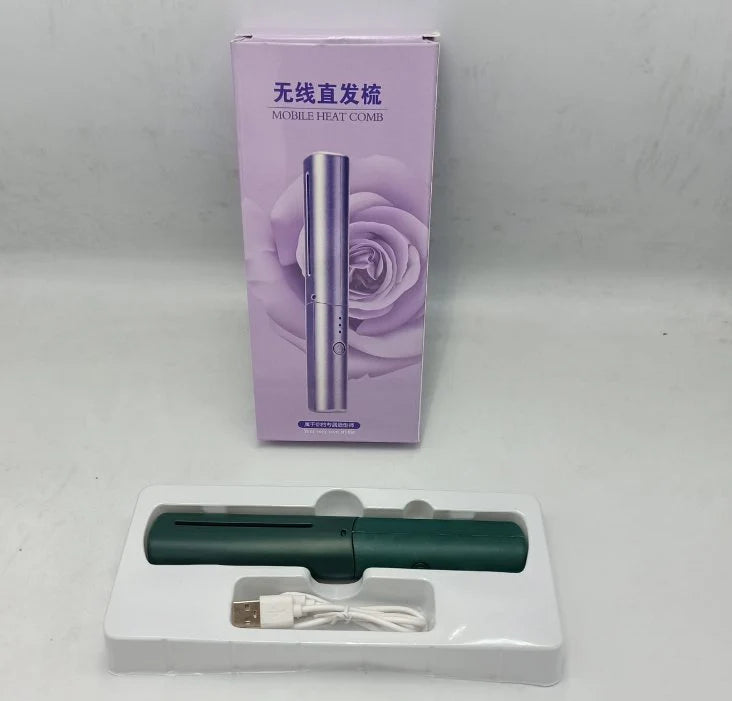 Portable Negative ION Hair Straightener Comb – Wireless Frizz-Free Styling