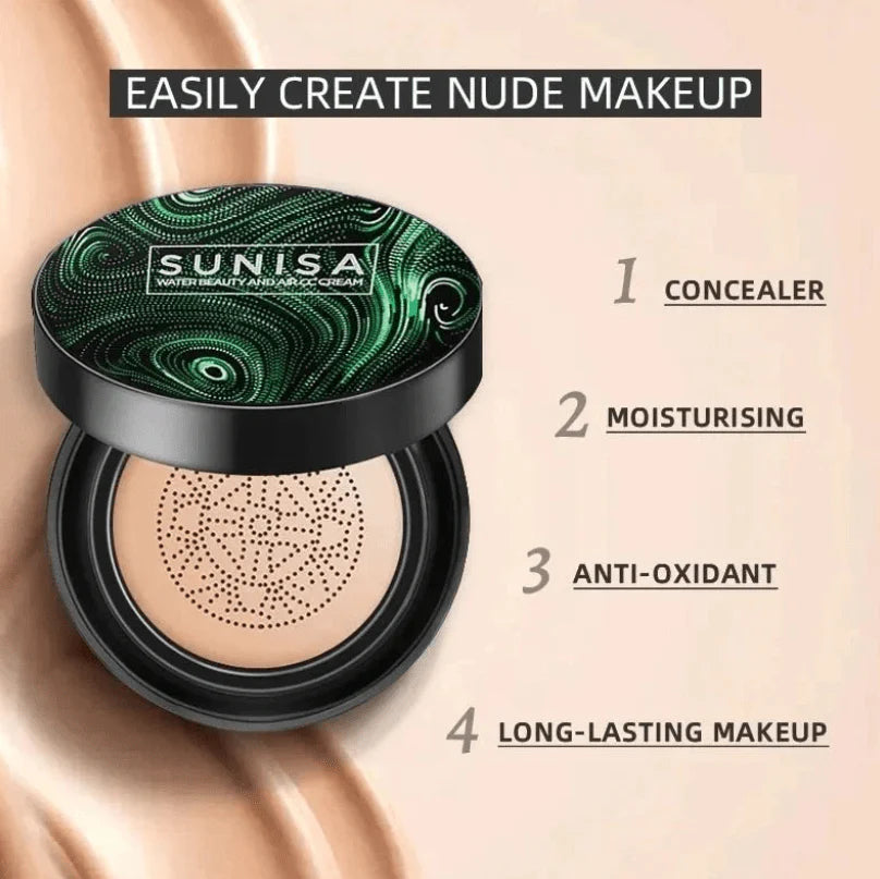 Sunisa Air Cushion CC Cream Foundation – Mushroom Puff, Light & Dark