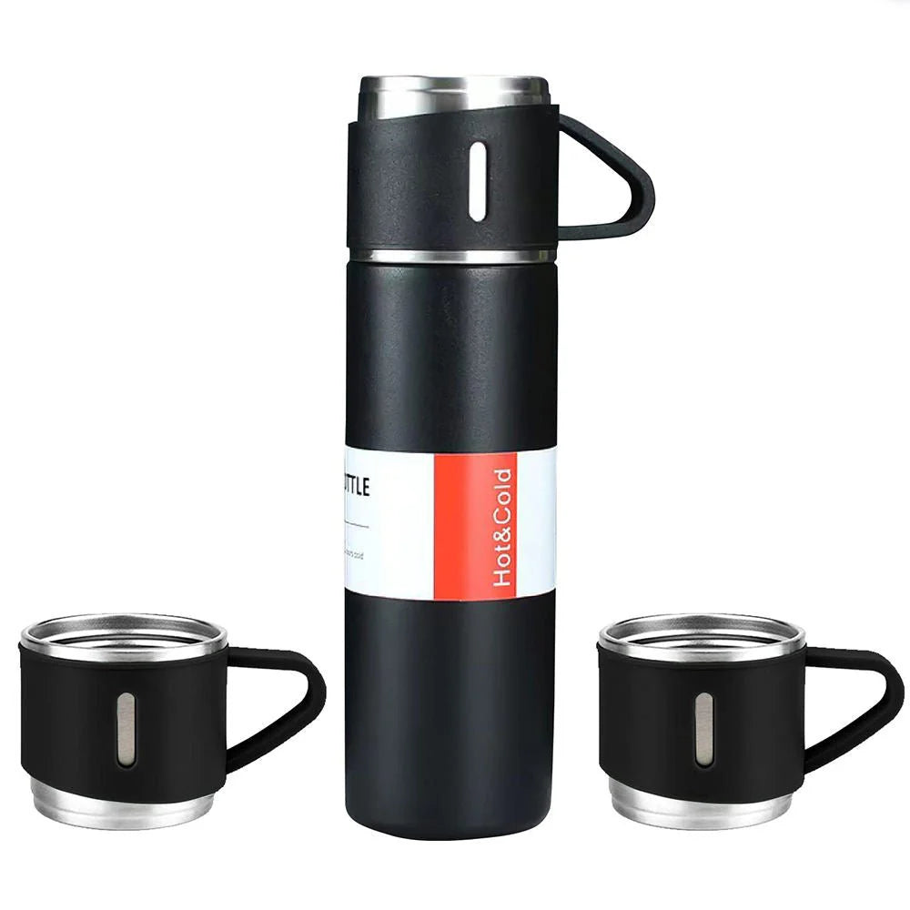 Vacuum Flask Gift Set – 500ml Thermal Bottle & 2 Insulated Mugs Pakistan