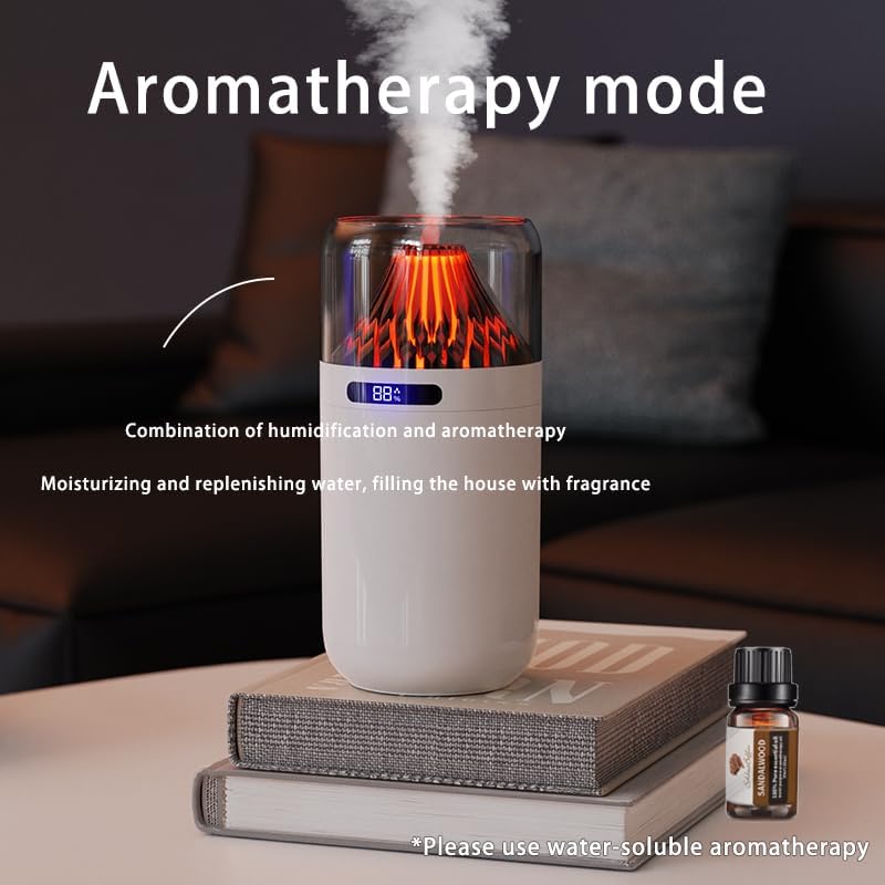 Volcano Flame Air Humidifier – LED Flame Mist & Aromatherapy | Pakistan