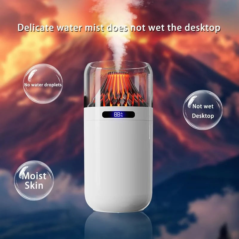 Volcano Flame Air Humidifier – LED Flame Mist & Aromatherapy | Pakistan
