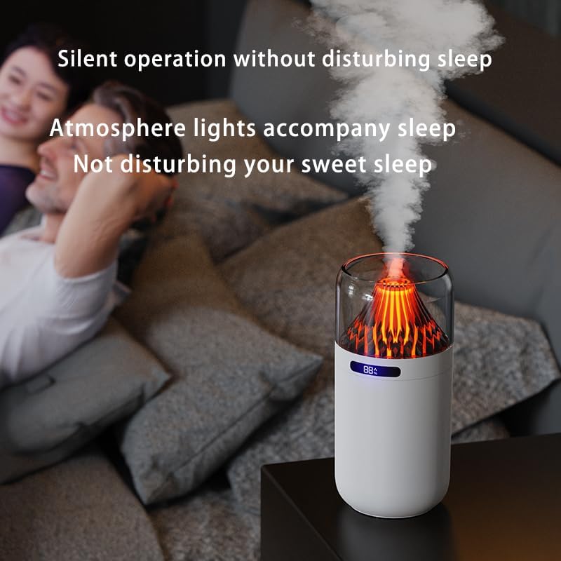 Volcano Flame Air Humidifier – LED Flame Mist & Aromatherapy | Pakistan